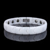 Bracelet ceramique blanche finition polie aimants incrustes