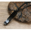 Men's Black Stainless Steel Bar Zirconia Necklace Custom Pendant