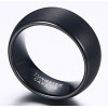 Men's Brushed Black Flat Tungsten Band Ring