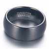 Bague homme tungstene noir mat brosse