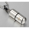 Collar con colgante de hombre personalizado Caja cápsula de acero cruz para grabar personalizar