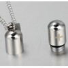 Collar con colgante de hombre personalizado Caja cápsula de acero cruz para grabar personalizar