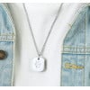 Pendentif personnalise homme collier Acier empreinte chat ecrin secret a graver personnaliser