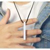 Pendentif blanc collier Acier barre noir personnaliser