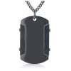 Men's Polished Stainless Steel Dog Tag ID Necklace Pendant