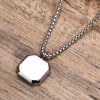 Men's Stainless Steel Black Onxy Inlay Necklace Pendant