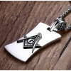Pendentif homme plaque acier Franc-maçonnerie dog tag