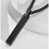 Pendentif tungstene homme barre finition polie miroir plaque noir