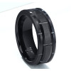 Bague homme anneau tungstene rainure rouage design