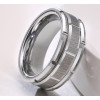 Men's Tungsten Gold Plated Grooved Center Brushed Custom Ring