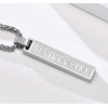 Collana con ciondolo da uomo personalizzata Barra in acciaio nera con numeri romani personalizzabili