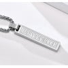 Men's Polished Stainless Steel Roman numeral Bar Necklace Pendant