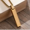 Men's Polished Stainless Steel Roman numeral Bar Necklace Pendant