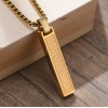 Pendentif homme collier Acier barre chiffre romain noir personnaliser