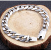 Bracelet homme argent gourmette biker chaine epaisse