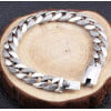 Pulsera de cadena gruesa de motociclista de plata para hombre