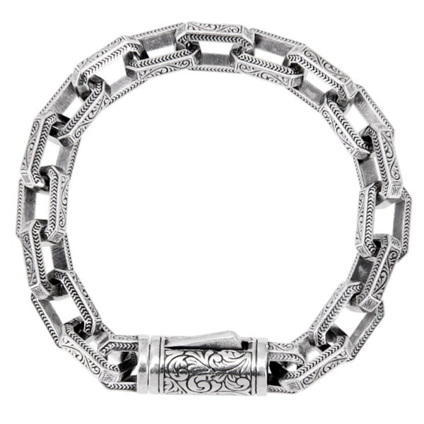 Men's Celtic navy chain Sterling Silver Biker Bracelet