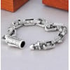 Herren-Silberarmband, keltische Marinekette, Biker-Zylinder