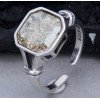 Women's Sterling Silver Adjustable Open Brown crystal Ring