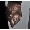Men's Rhodium Plated Sterling Silver Chain Link Ring