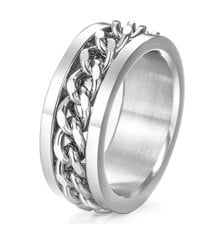 Men's Stainless Steel Chain Spinner Custom Engraving Band Ring