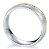 Men's Grooved Center Brushed Stainless Steel Band Ring