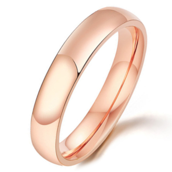 Women's Gold Plated Stainless Steel Polished Band Ring
