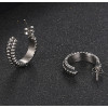 Boucles d'oreilles homme femme semi anneau acier - paire
