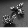 Pendientes de hombre con tachuelas de acero con alas de ángel y circonitas