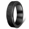 Men's Black Sandy Stainless Steel Spinner Band Ring