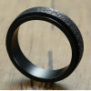 Men's Black Sandy Stainless Steel Spinner Band Ring
