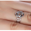 Rhodium Plated Sterling Silver Celtic Knot Clover 4 Leaf Ring