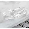 Women's Sterling Silver Concave Hammered Open Ring
