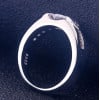 Bague chevaliere argent plaque rhodium zirconium homme femme