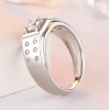 Bague chevaliere argent plaque rhodium zirconium homme femme