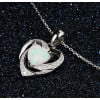 Colgante cadena plata corazón ópalo circonio