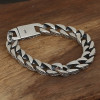 Men's Sterling Silver Cuba Chain Celtic Pattern Bracelet