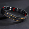 Bracelet homme 2 tons acier noir brosse aimante