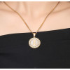 Pendentif medaille de bapteme marie vierge Acier plaque or graver personnaliser