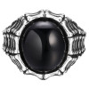 Bague homme chevaliere ouvert argent onyx noire