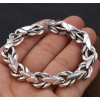 Men's Sterling Silver Biker Scale Links Bracelet