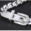 Men's Sterling Silver Chain Belt Buckle Biker Bracelet