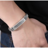 Heren schakelarmband met Griekse vlecht van massief zilver
