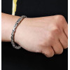 Men's Sterling Silver Braided Chain Celtic Biker Bracelet