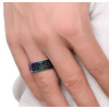 Men's Bleu Tungsten Carbon FIber Inlay Band Ring