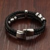 Men's Leather Stainless Steel Bracelet