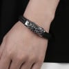 Bracelet homme cuir tresse zodiaque scorpion fermoir acier