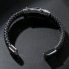 Bracelet homme cuir tresse zodiaque scorpion fermoir acier