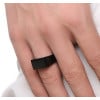Men's Black Plated Stainless Steel Signet Ring