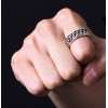 Men's Sterling Silver Chain Spinner Band Ring